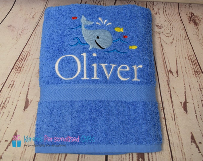 Personalised Swimming / Bath Towel / Sheet Embroidered Unisex Boys ...
