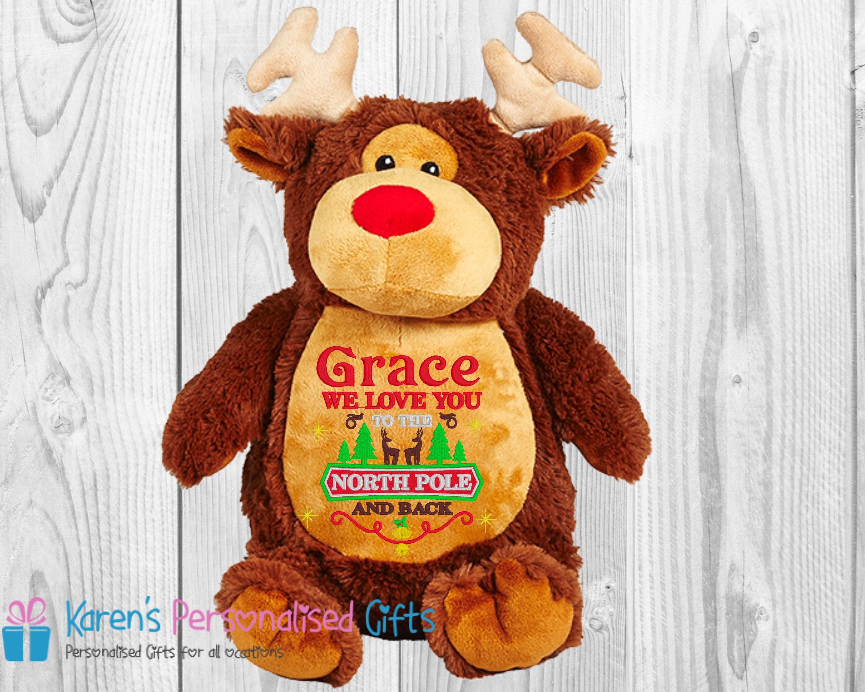 Personalised Christmas Comforter Reindeer Cubby Blankie Christmas Blankie Gift