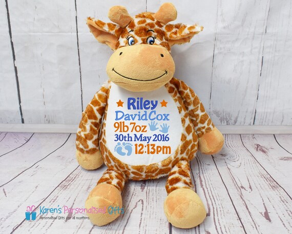 personalised giraffe teddy