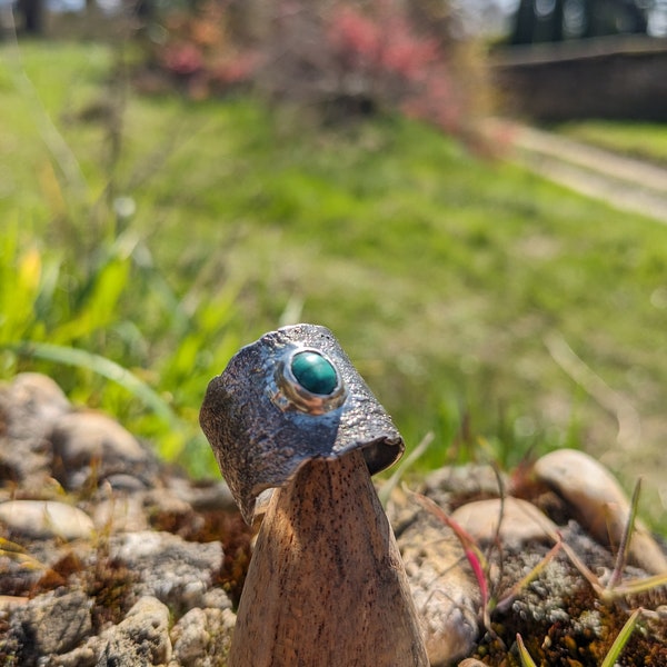 Bague brute malachite