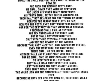 Psalm 91 Poster Huge A1 Psalm 91 Print Wallart Bible Art Etsy