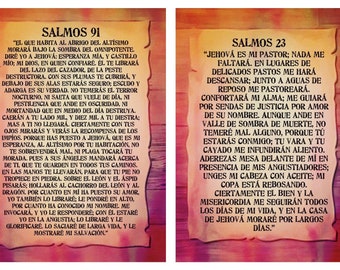 Psalm 91 Prayer Cards in Spanish. Wallet Size Prayer Cards. 