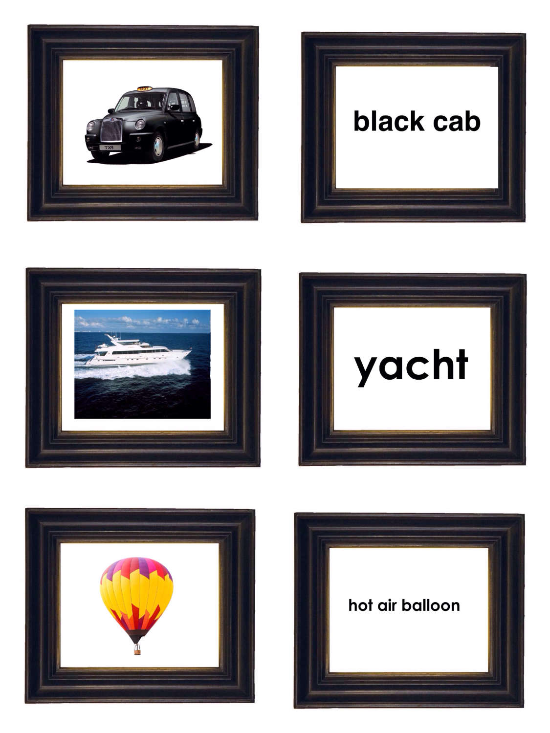 A4 Flash Cards. PDF PRINTABLE Large Learning Cards. Transport ...