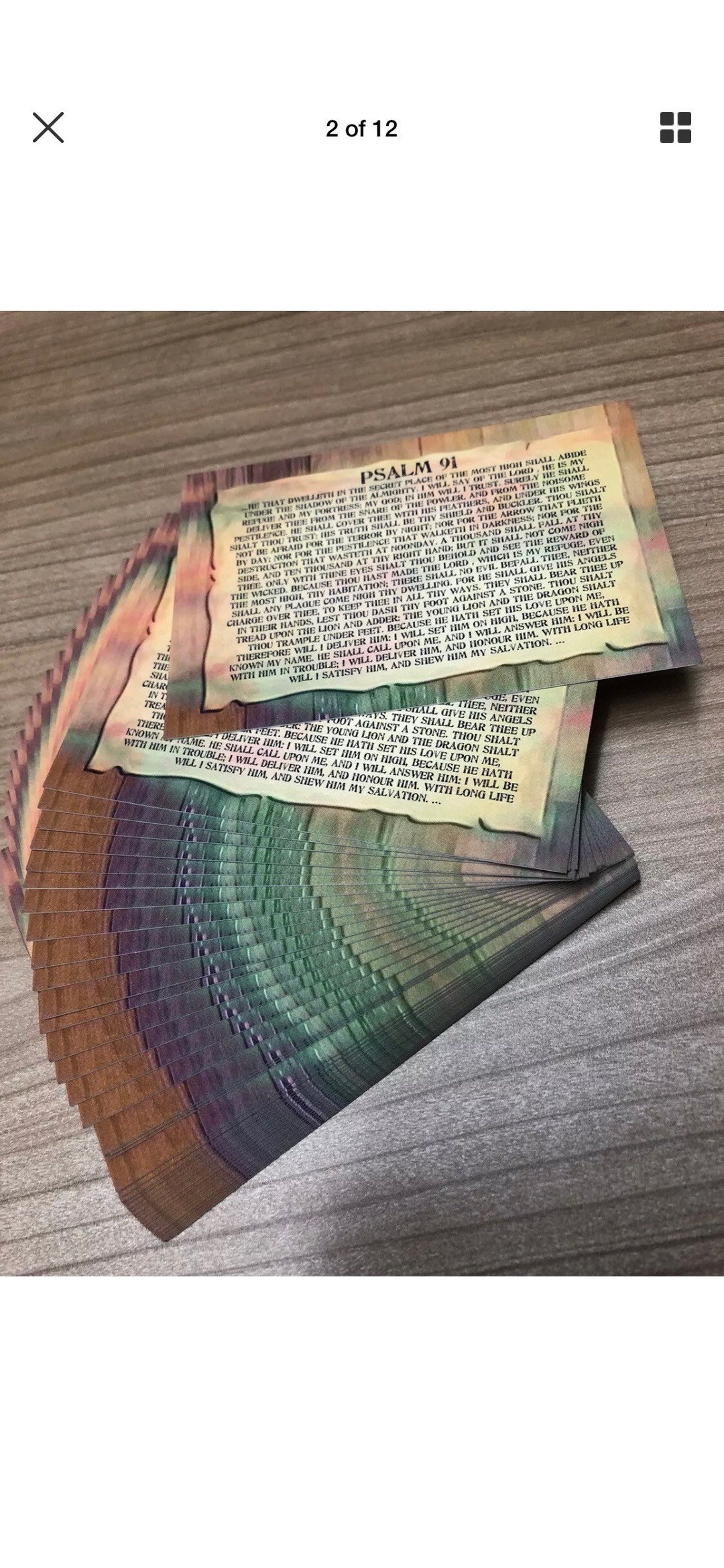 Psalm 91 Prayer Cards in Spanish. Wallet Size Prayer Cards. 