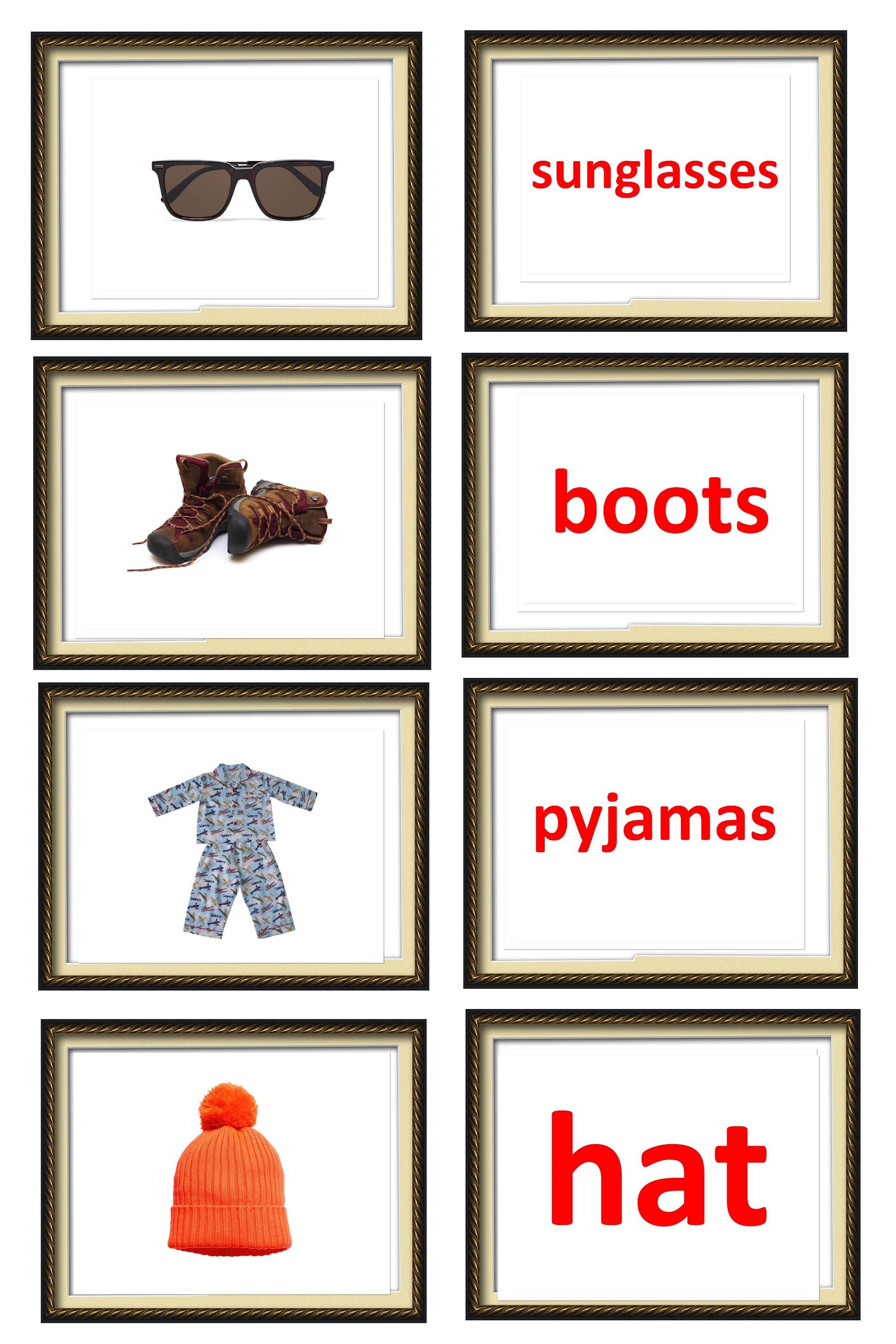 A4 PDF Flash Cards: Things at Home. Printable Flashcards. Clothes Flash ...