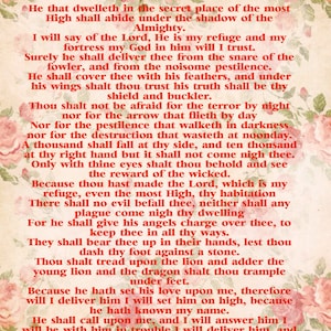 Psalm 91 KJV. Psalm 91 Poster. DIGITAL DOWNLOAD. Prayer for God&#39;s Protection. Large Christian Bible verse gift poster. Scripture verse Print