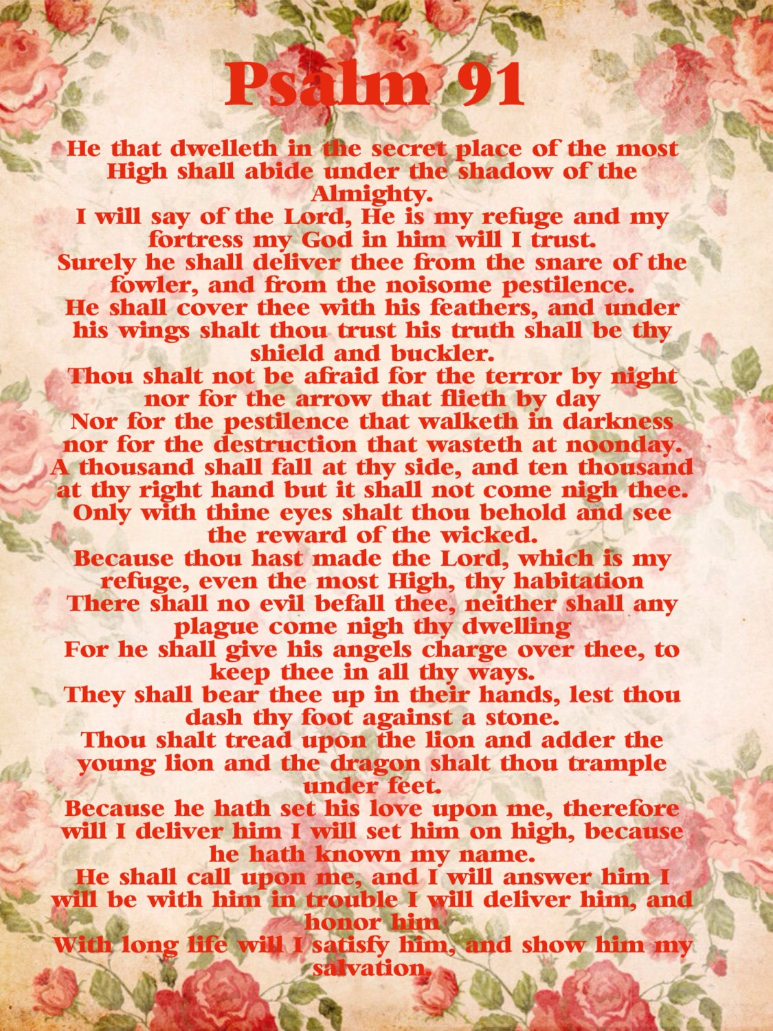 Printable Psalm 91