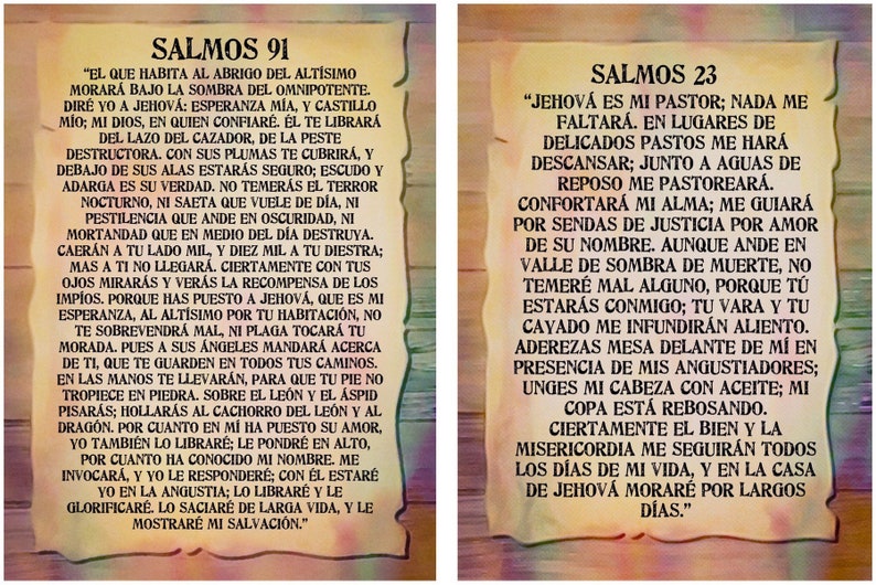 Psalm 91 Prayer Cards in Spanish. Wallet Size Prayer Cards. 100 Cards ...