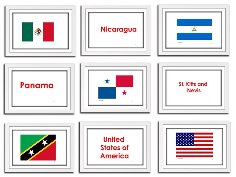 World Flags Printable A4 Flash Cards Flags In Spanish Etsy UK