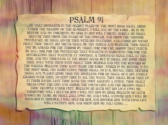 Image result for Psalm 91 KJV scripture as art