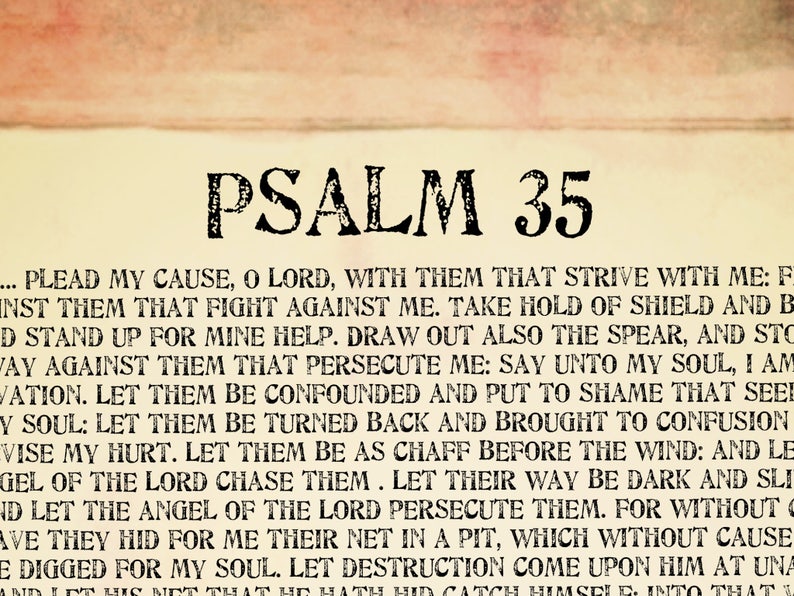 Psalm 35 Poster Printable Bible Prayer Cards Bible Pdf Etsy