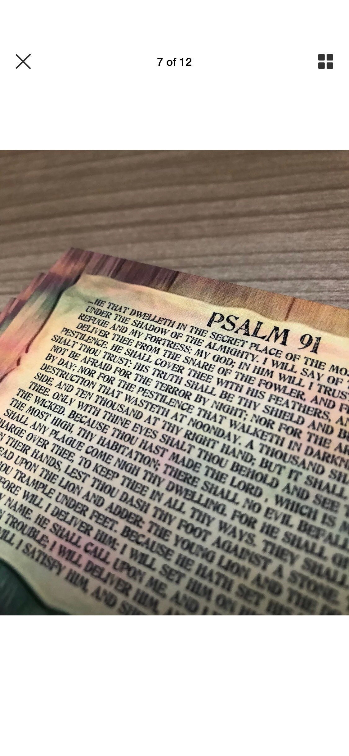 Psalm 91 Prayer Cards in Spanish. Wallet Size Prayer Cards. 