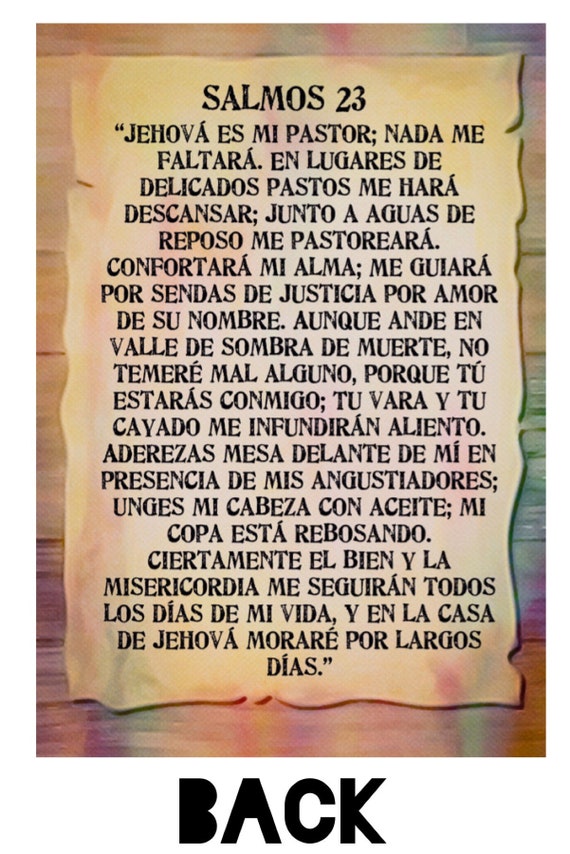 Psalm 91 Prayer Cards in Spanish. Wallet Size Prayer Cards. 