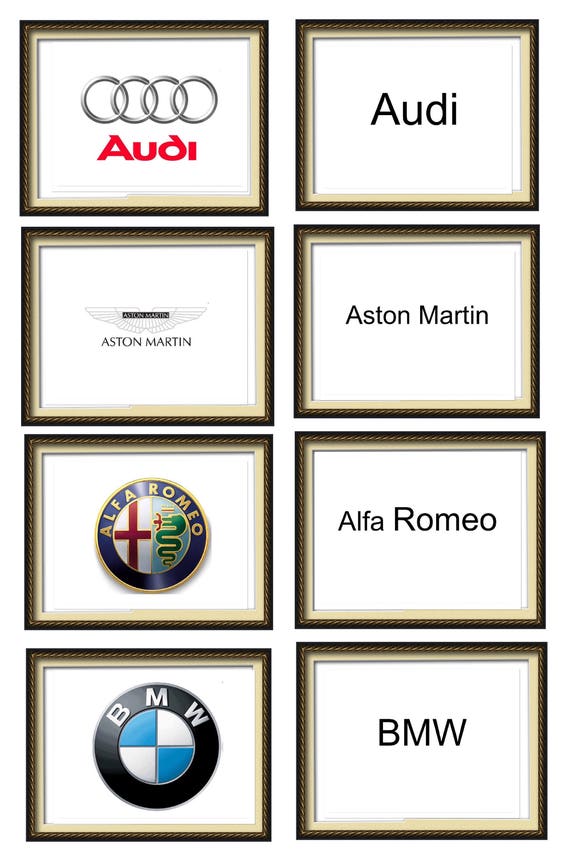 A Z Alphabet Car Symbols Car Names And Models Flashcards Etsy
