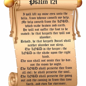 Psalm 121. Full text Bible poster prints. Bible Gifts for friends and family. KJV palms 121 in various translations. Large Bible poster gift