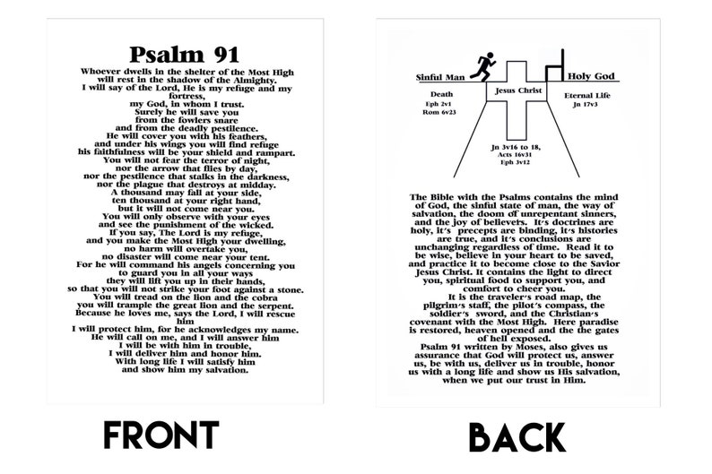 Psalm 91 prayer Cards NIV. Evangelism print prayercards. 100 | Etsy