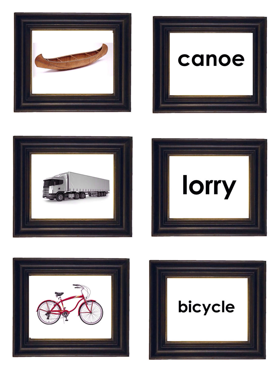 A4 Flash Cards. PDF PRINTABLE Large Learning Cards. Transport ...