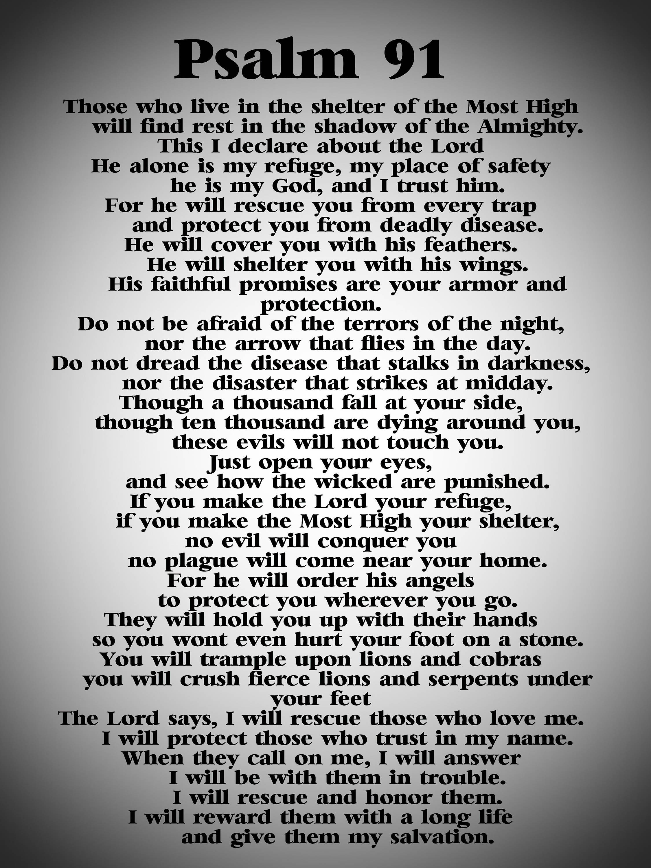 Psalm 91 Poster Printable Psalm 91 Poster Large A2 Bi - vrogue.co