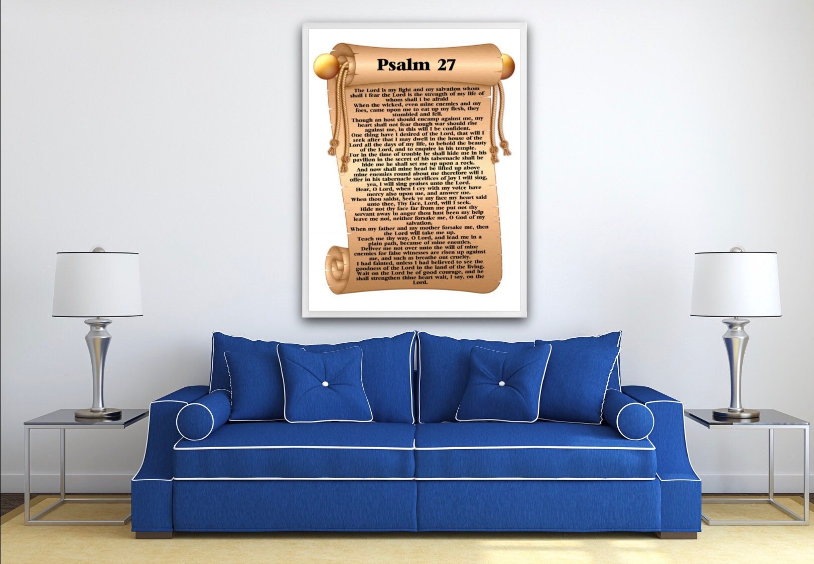 Psalm 27 poster. Printable Psalm. Large Bible Scripture to | Etsy