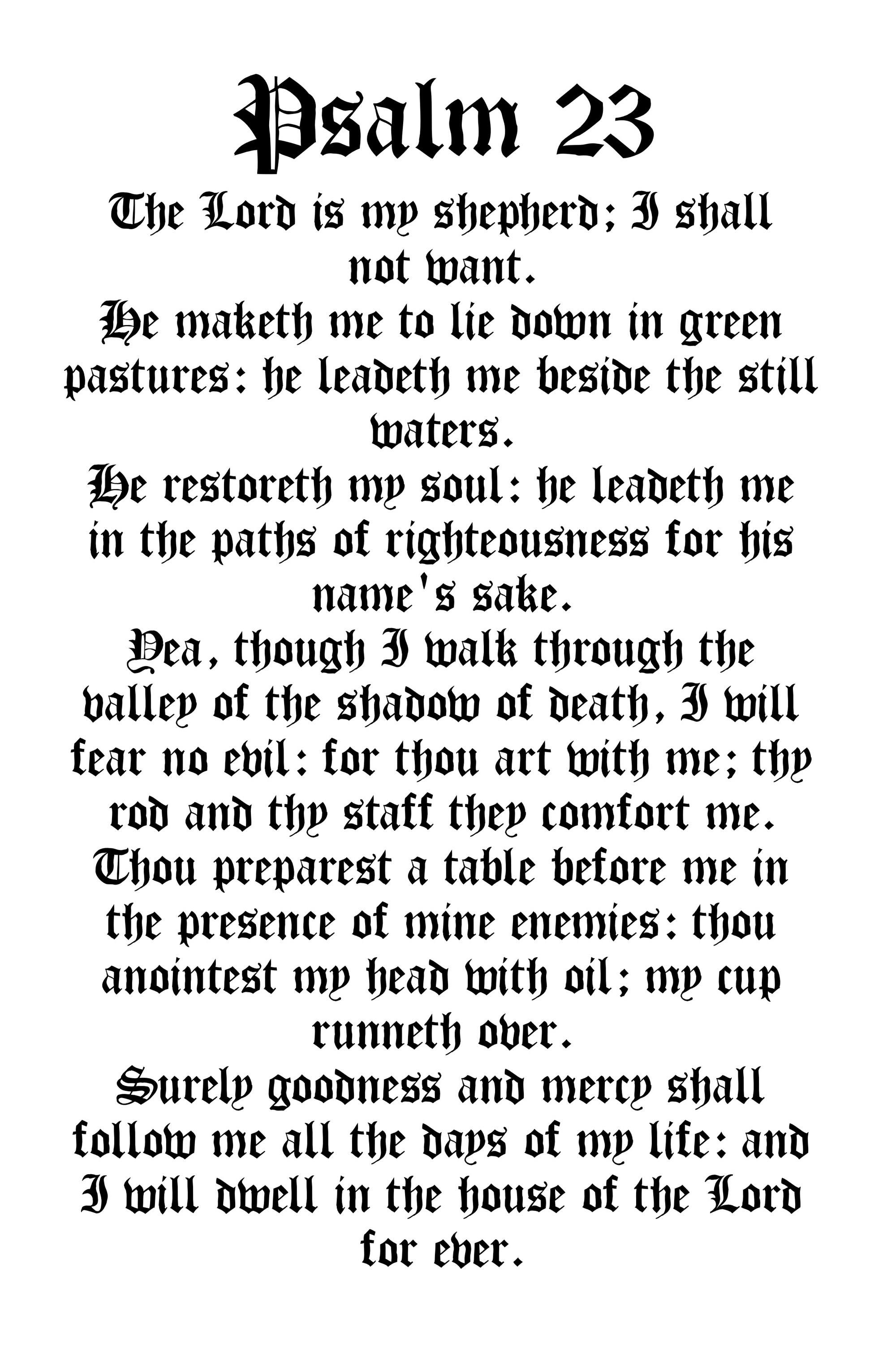 Psalm 23 Prayer Cards 100 Cards In Set Professionally Etsy
