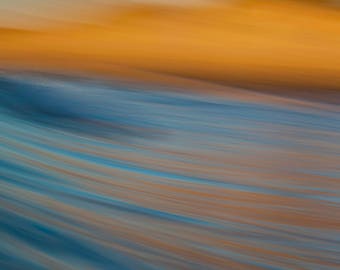 Bild des Meeres, Fotografie abstrakt, Landschaft, Fine Art Print, Wandbilder, Shoreline Fine Art, Sonnenaufgang über Wellen, Ozean Fotografie