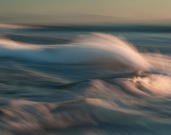 Bild des Meeres, Fotografie Abstrakt, Meereslandschaft, Fine Art Print, Wandbilder, Küste Fine Art, Sonnenaufgang über Wellen, OzeanFotografie