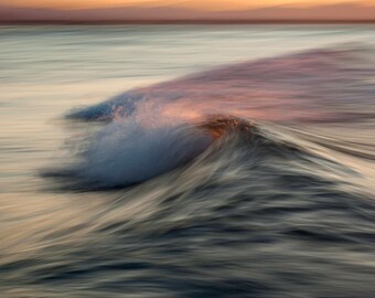 Bild des Meeres, Fotografie Abstrakt, Meereslandschaft, Fine Art Print, Wandbilder, Küste Fine Art, Sonnenaufgang über Wellen, OzeanFotografie