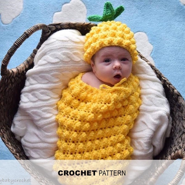 PDF - Pineapple Cocoon Photo Prop Crochet Pattern