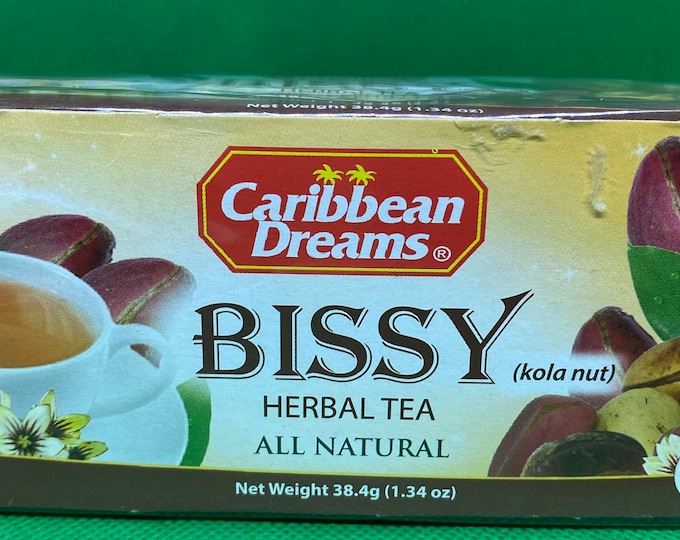Jamaican Bissy Teabags grown and packaged in Jamaica. All Natural Herbal Tea just like the one Mama used to give you