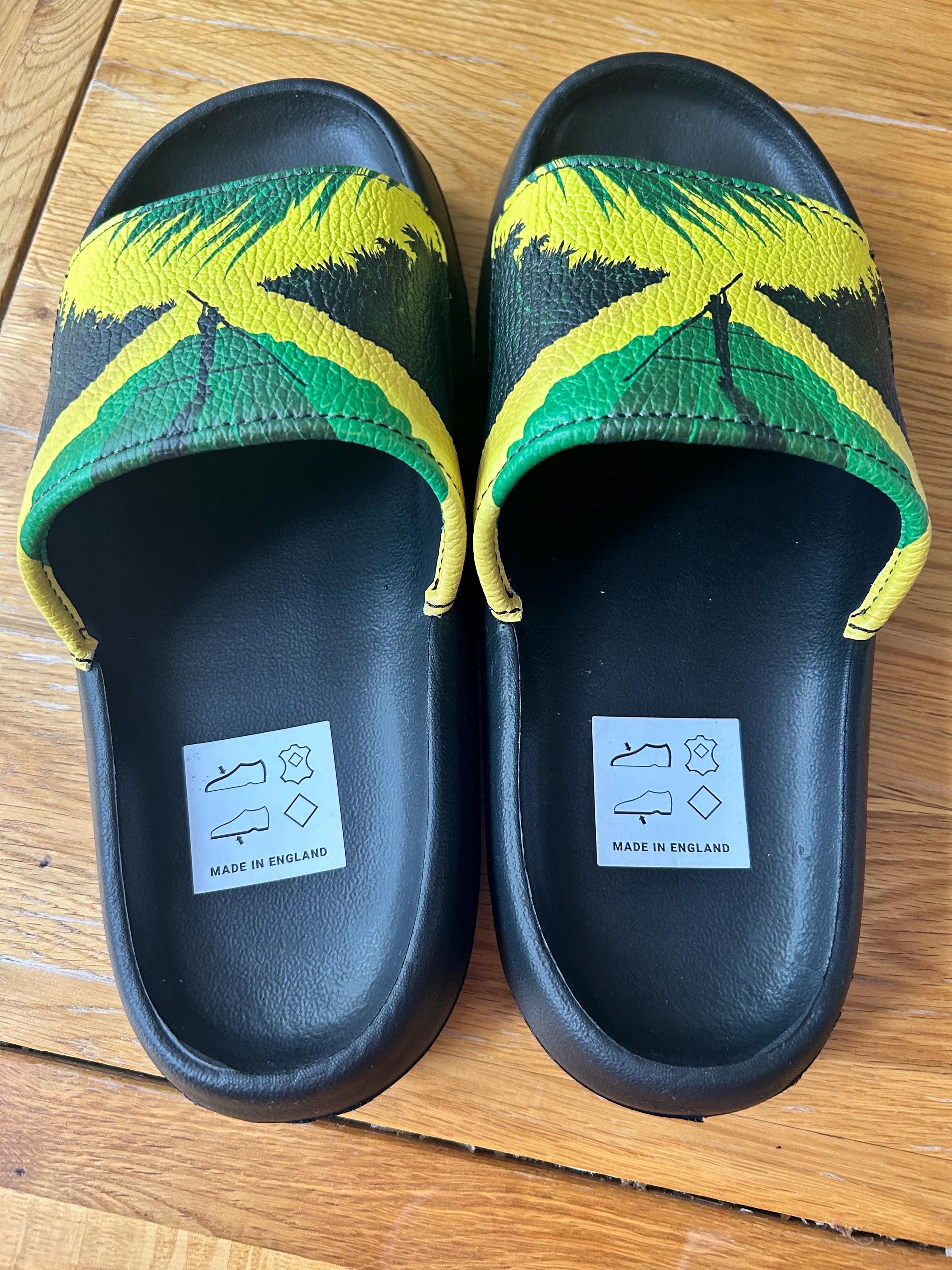 Jamaican Flag Slides Unisex ?? Jamaica Flag Slides with Interchangeable Straps – Rebel One Mart main image 3