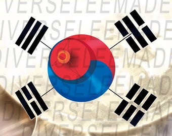 South Korea Flag Redesign Print, A3 A4 Wall Art Poster