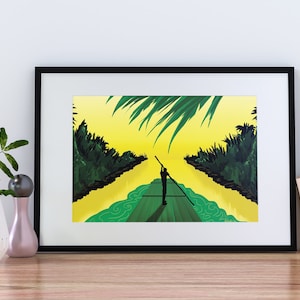 Jamaicaanse vlagkunst, gedrukte posterkunst aan de muur in de maten A1, A2, A3, A4 en A5, Caribische kunst, Moederdag, verjaardag, jubileum, huwelijkscadeau