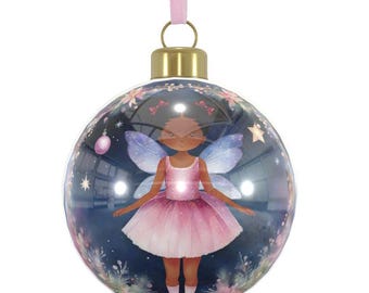 Fairy Christmas Tree Bauble, Personalised Bone China Hanging Ornament