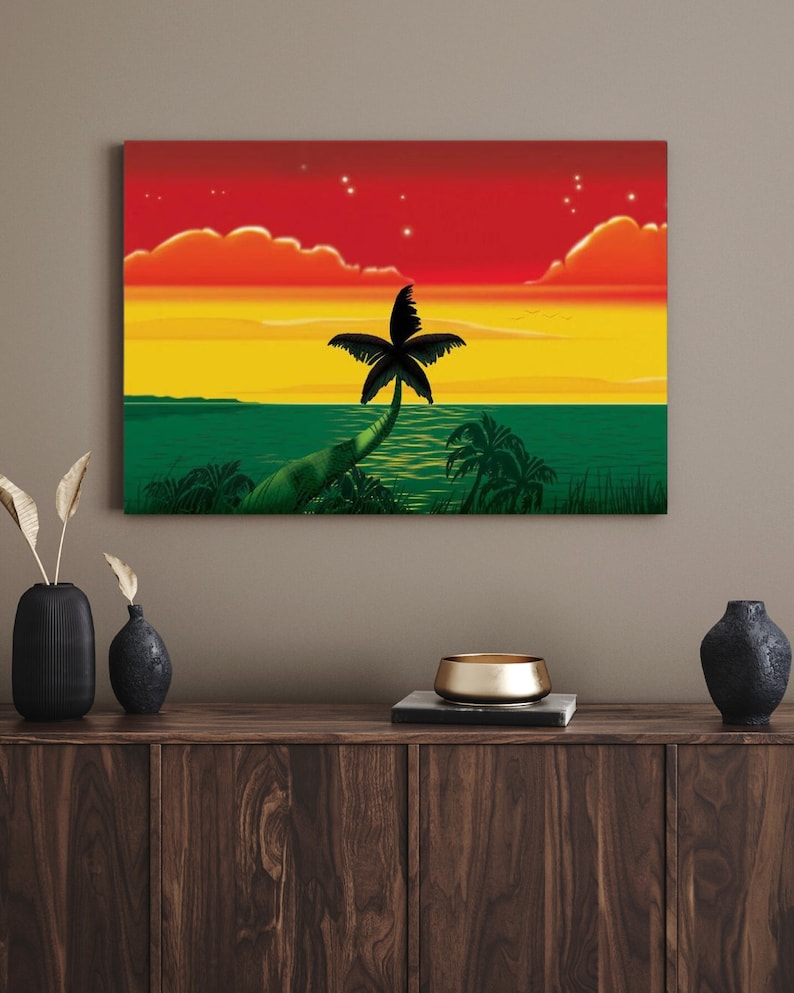 Ghana Flag Inspired Art Printed on Premium Canvas, Canvas Wall Art