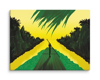 Jamaican Landscape Canvas Art Print: Serene Island Scene