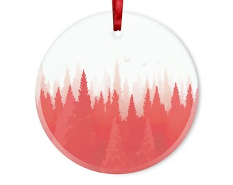 Polish Flag Inspired Christmas Tree Ornament, Glass Bauble