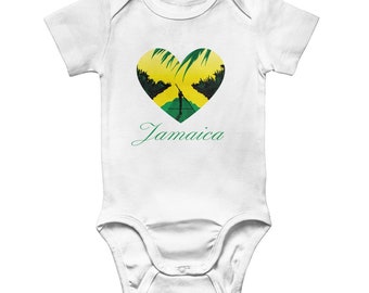 Babykleidung, Baby Body Bodysuit mit originaler jamaikanischer Flagge inspirierter Kunst, Babykleidung 0-24 Monate, Babypartygeschenk, Neugeborenengeschenk