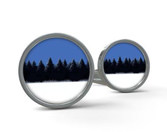 Estonian Flag Art Cufflinks: Heritage Gift, Round or Square
