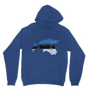 Classic Adult Hoodie with Estonian Flag Redesign | Estonian Hoodie | Estonian Lover Hoodie | Perfect Gift for Estonian