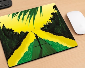 Mousepad Jamaican flag inspired art, desk accessory