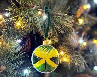 Jamaican Flag Christmas Bauble, Bone China Ornament, Personalization available for Xmas Gift, Ire Christmas