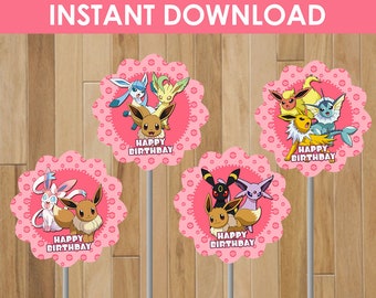 Evolutions Pink Centerpieces Printables, Evolutions Table Decoration, Evolutions Party Decorations for Girls