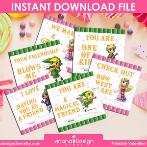 Zelda Friendship Cards, Zelda Compliment Cards, Zelda Kindness Cards, Zelda Valentine's Day Card, Zelda Grettings Card, Zelda Gratitude Card image 1