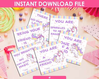 Unicorn Friendship Cards, Unicorn Compliment Cards, Unicorn Kindness Cards, Unicorn Valentine's Day Card, Unicorn Grettings Card