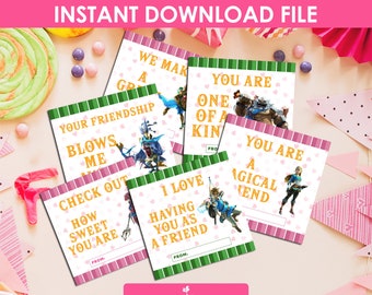 Afdrukbare Zelda vriendschapsdagkaarten, Valentijnsdagkaarten Zelda-motief