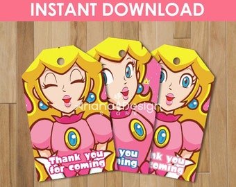 Princess Peach Party Decorations Mario Princess Printable Etsy