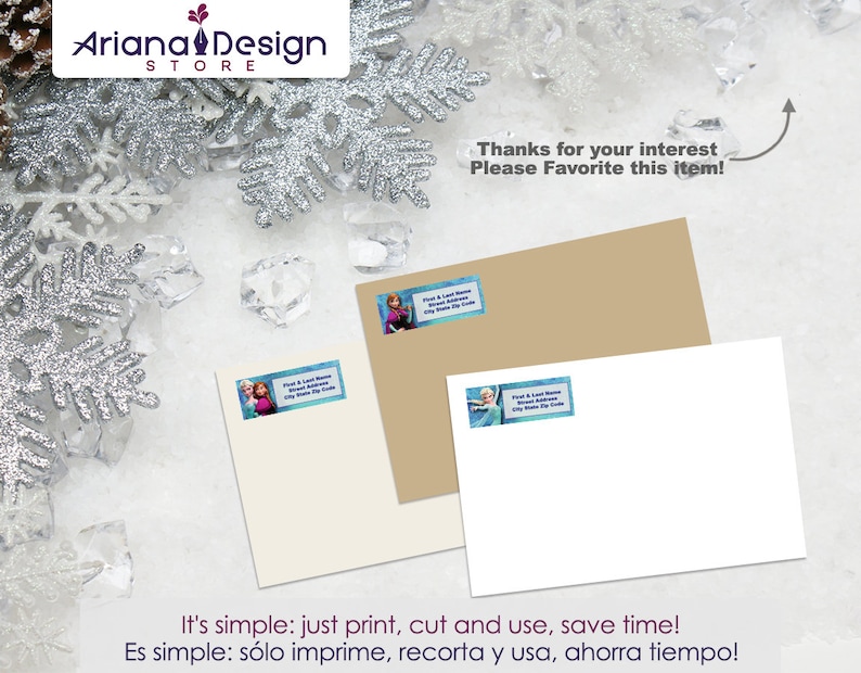 Frozen Printable Address Labels / Frozen Return Address Labels Etsy