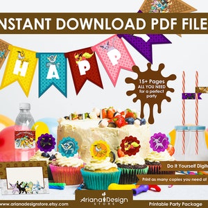 Evolutions Party Decorations | Evolutions Printable Birthday Party | Evolutions Party Favors | Evolutions Printable Party