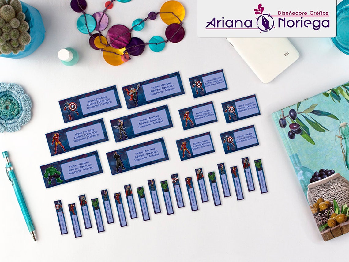 Avengers Personalized Name Tags Avengers School Stickers Etsy