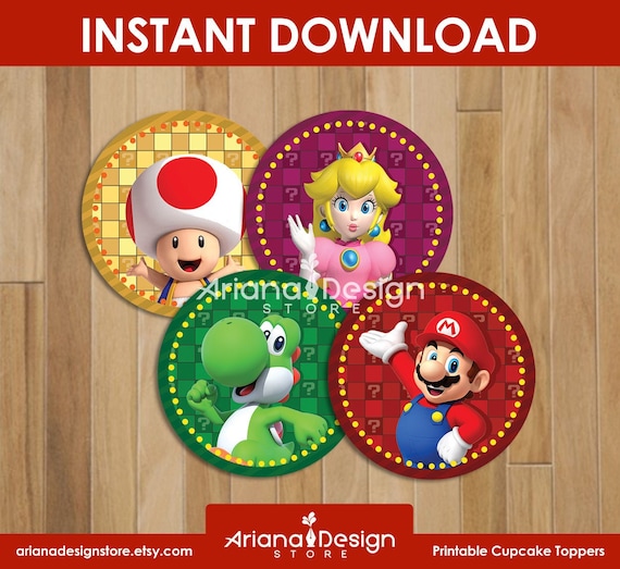 Mario Bros Cupcake Toppers Printables Super Mario Cupcakes Decoration